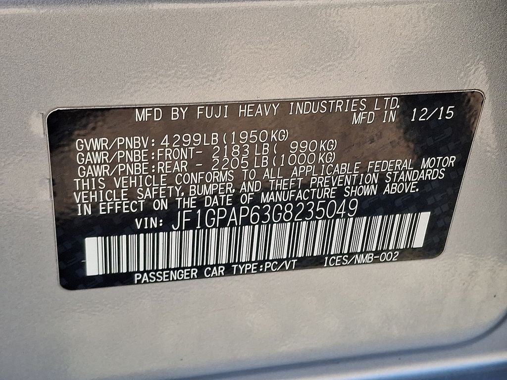 2016 Subaru Impreza 2.0i Sport Premium