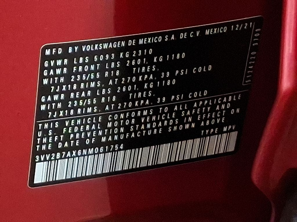 2022 Volkswagen Tiguan 2.0T SE