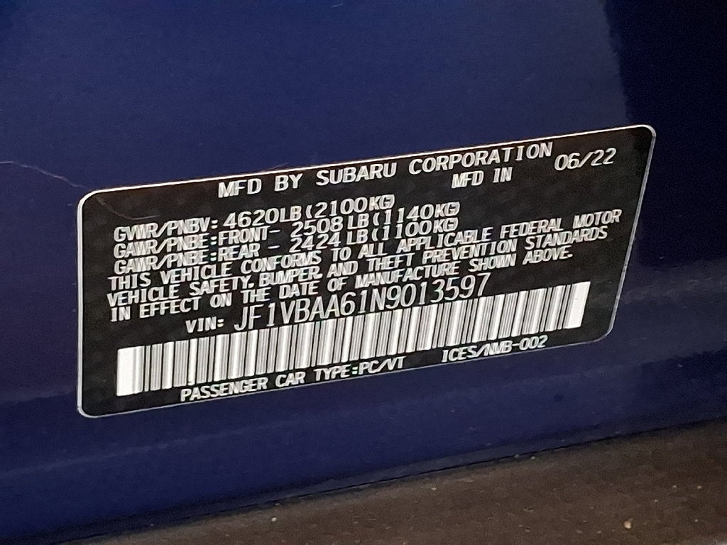 2022 Subaru WRX Base
