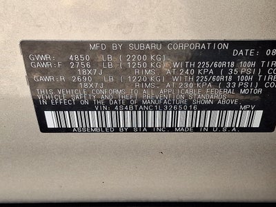 2020 Subaru Outback Limited Limited