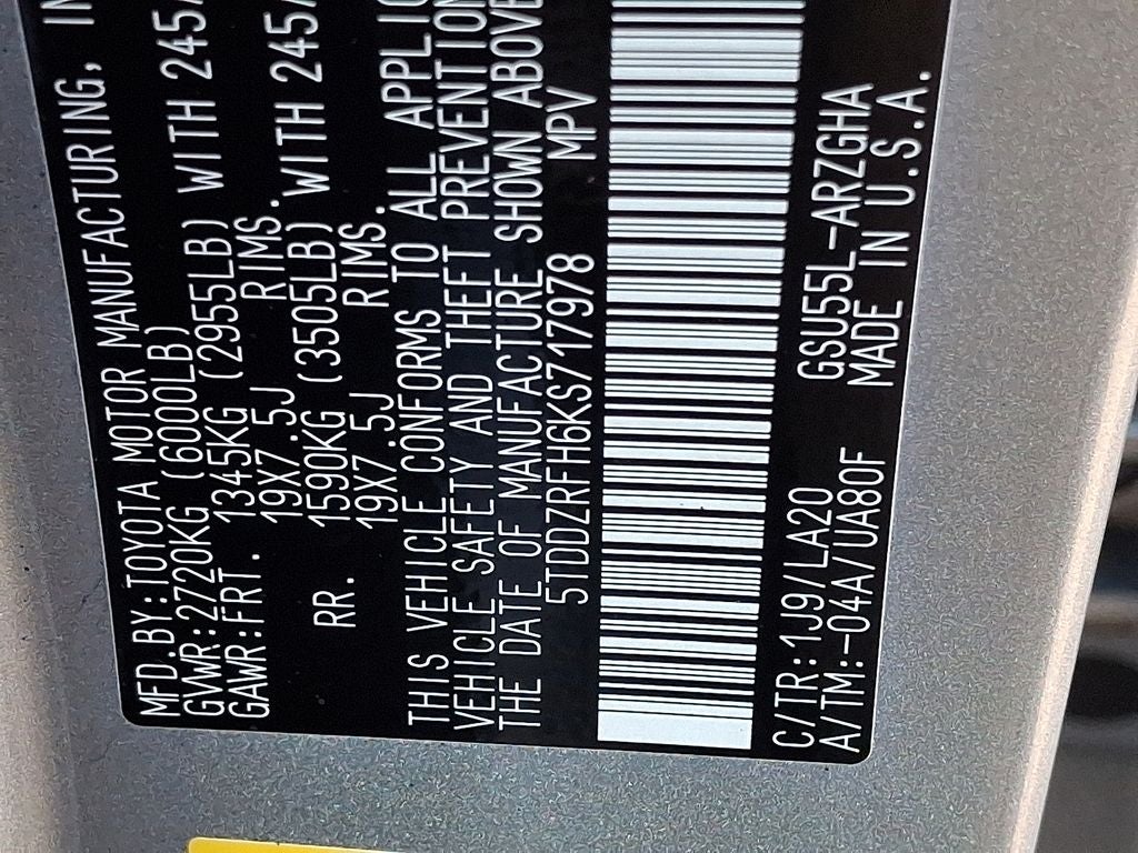 2019 Toyota Highlander Limited Platinum