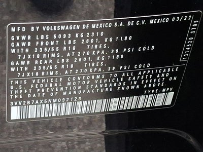 2022 Volkswagen Tiguan 2.0T SE