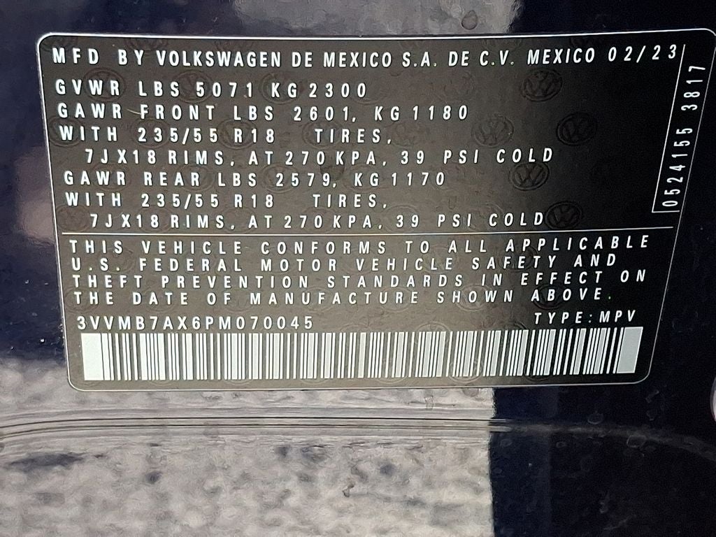 2023 Volkswagen Tiguan 2.0T SE