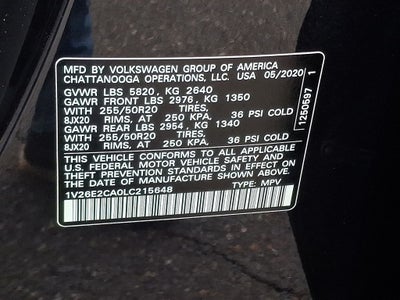 2020 Volkswagen Atlas Cross Sport 3.6L V6 SE w/Technology 4Motion