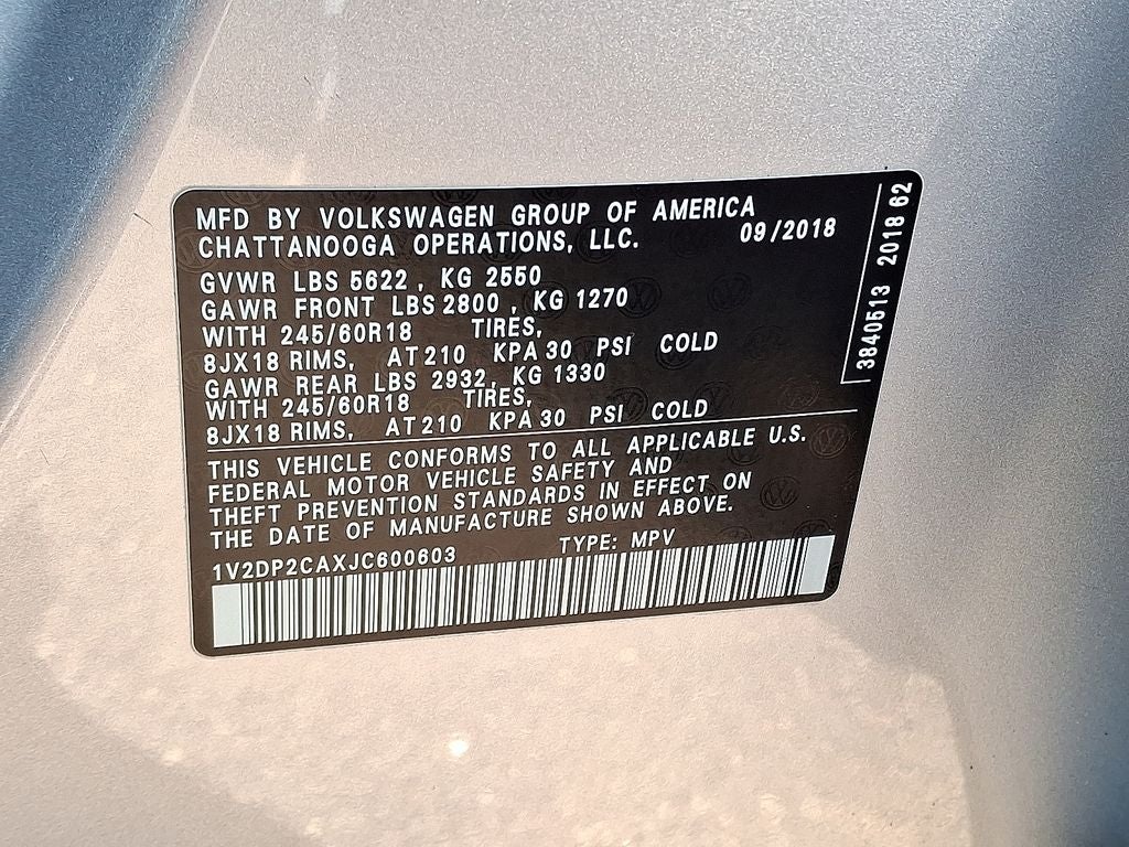 2018 Volkswagen Atlas 2.0T SE w/Technology