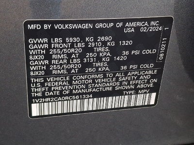 2024 Volkswagen Atlas 2.0T SE w/Technology