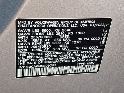 2022 Volkswagen Atlas Cross Sport 3.6L V6 SE w/Technology