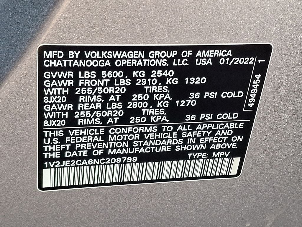 2022 Volkswagen Atlas Cross Sport 3.6L V6 SE w/Technology