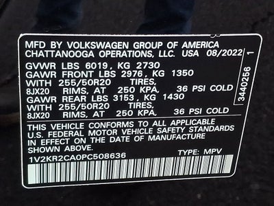 2023 Volkswagen Atlas 3.6L V6 SE w/Technology