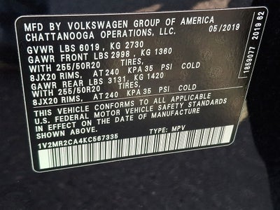 2019 Volkswagen Atlas SEL 4Motion