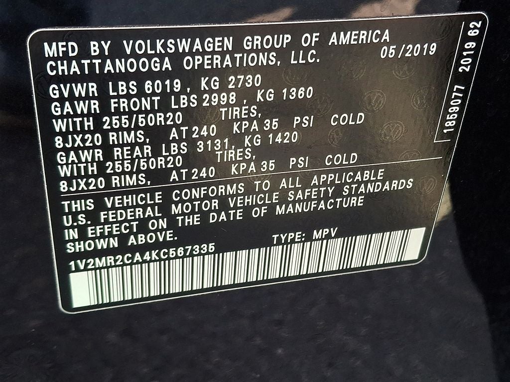 2019 Volkswagen Atlas SEL 4Motion
