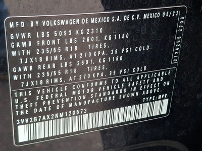 2022 Volkswagen Tiguan 2.0T SE