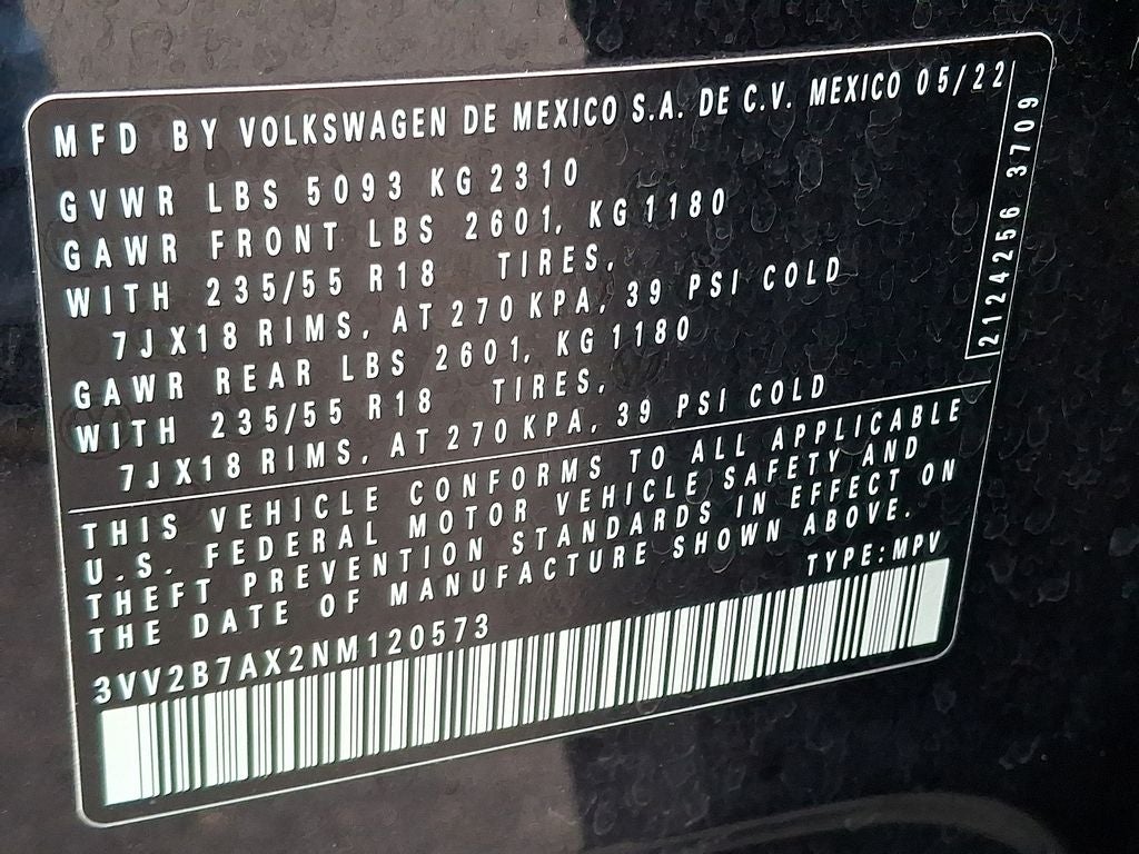 2022 Volkswagen Tiguan 2.0T SE
