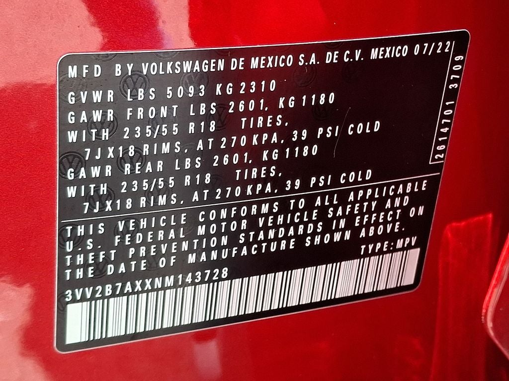 2022 Volkswagen Tiguan 2.0T SE